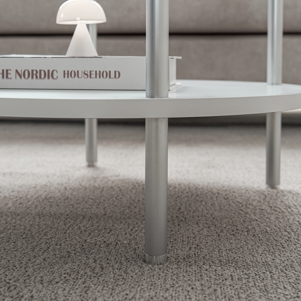 클라르 높은 좌식테이블 소파 쇼파 원형 낮은 커피 유리 테이블