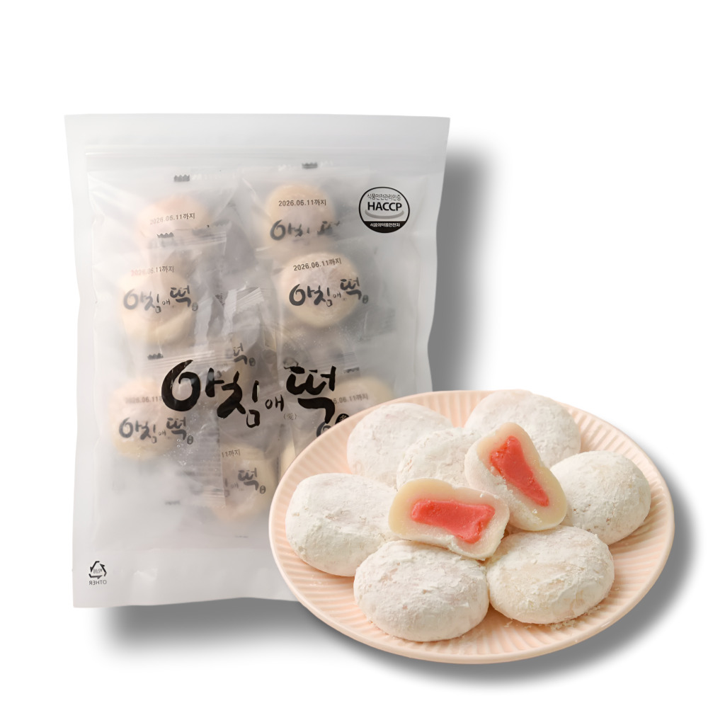 아침애떡 아이스 모찌떡 찹살떡 딸기맛 녹차맛 40g 10개입 2팩 - 상세 이미지 4