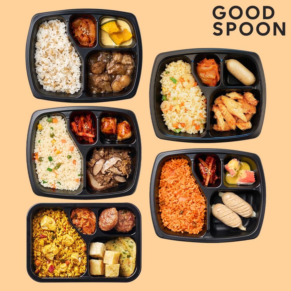 굿스푼 단백질 도시락 5종 5팩 닭가슴살 현미밥 일주일 단기 관리 운동 식단