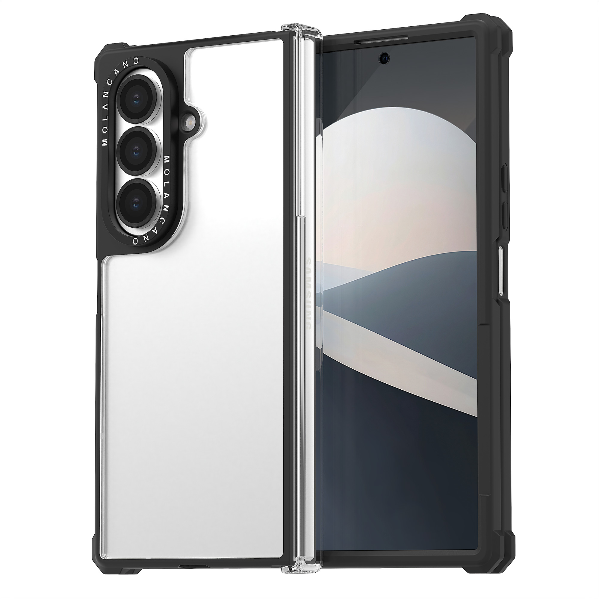 모란카노 임팩트 제로 에어쿠션 범퍼 케이스 투명, 갤럭시Z 폴드7