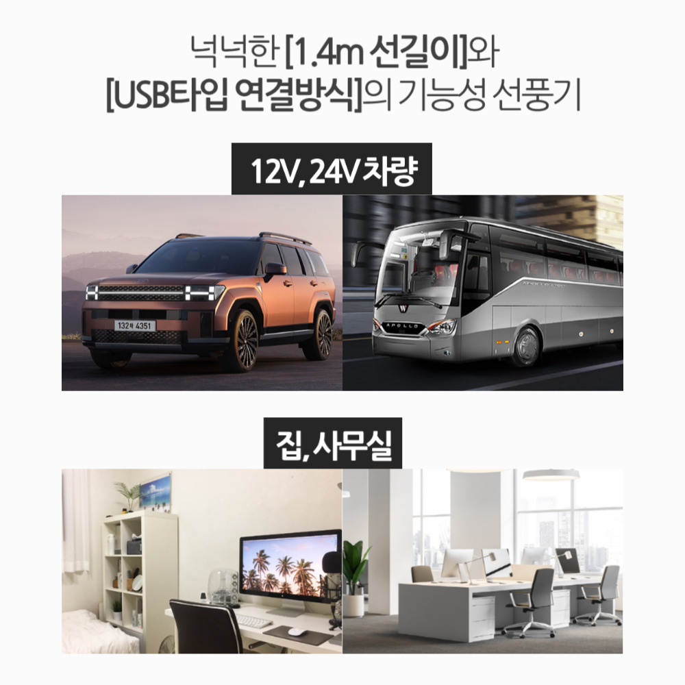카큘레이터 듀얼 뒷좌석 차량용 선풍기 써큘레이터 레이 선풍기 자동차 화물차 - 상세 이미지 4