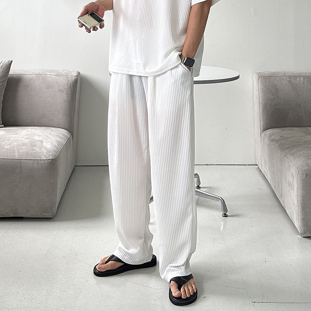 남자 여름바지 아이스 쿨 플리츠 팬츠 남자 냉장고바지