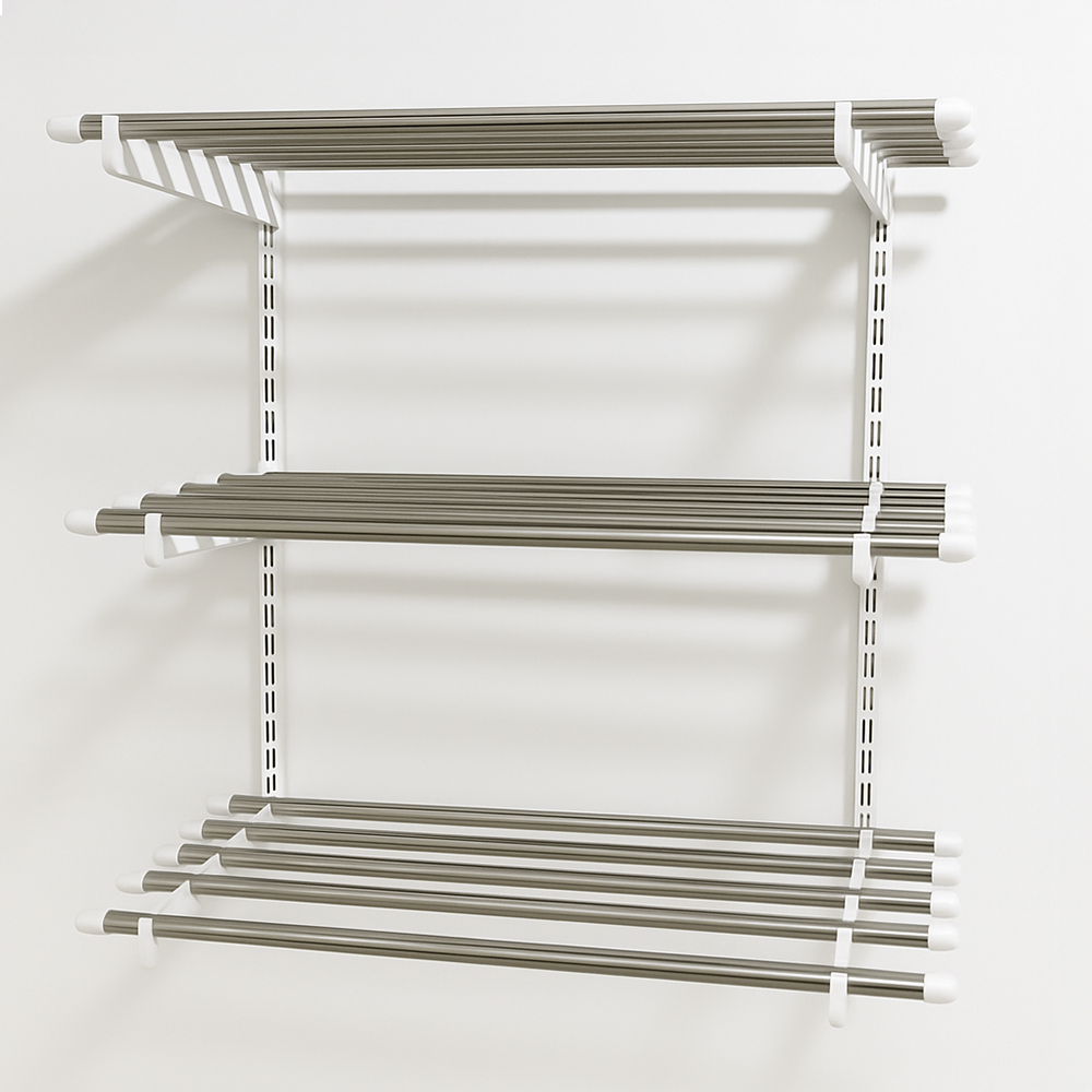 아텍스 다용도실 벽선반 봉스테인레스 벽걸이 베란다 팬트리 국내제작 33cmx60cm 1단 - 상세 이미지 3