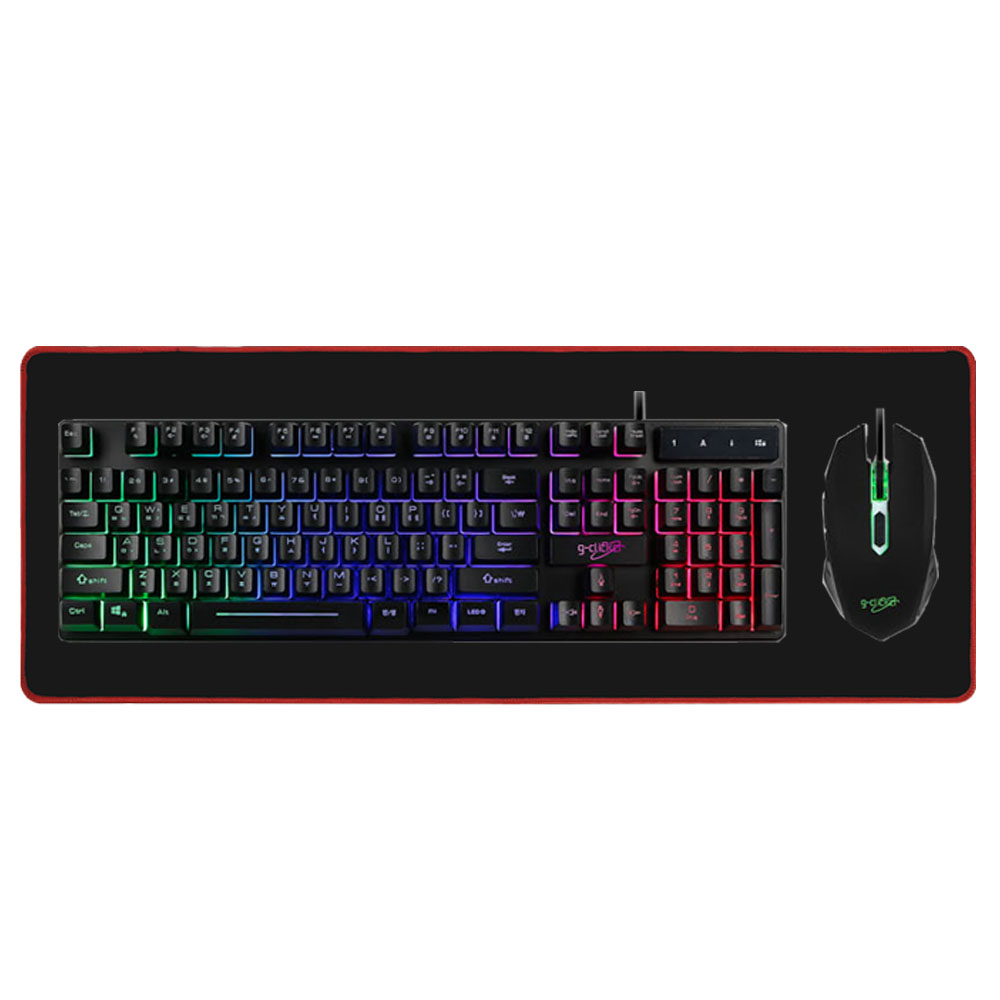 지클릭커 슈퍼히어로 GMK-220 RGB 게이밍 키보드 마우스 세트 화이트 with PAD - 상세 이미지 3