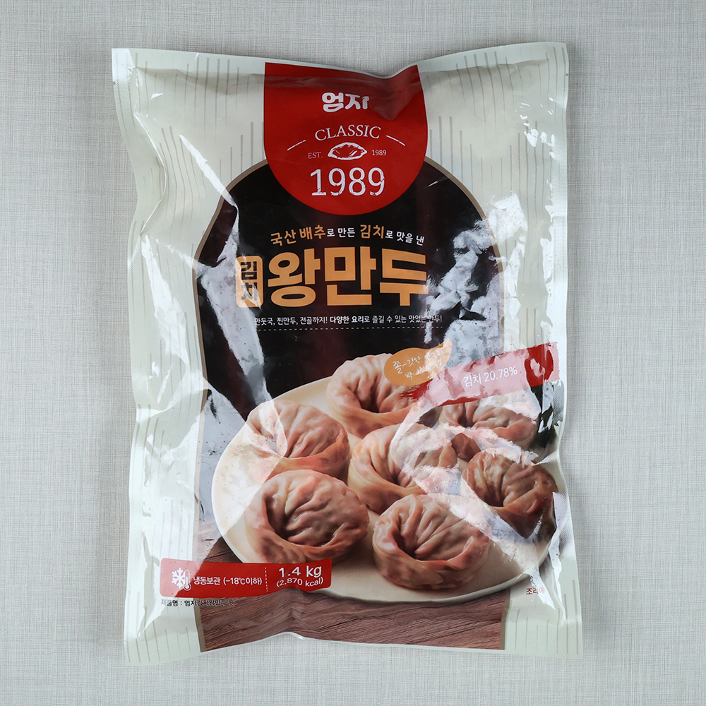 엄지식품 엄지 왕만두 만두 전골 김치왕만두, 1.4kg, 1개