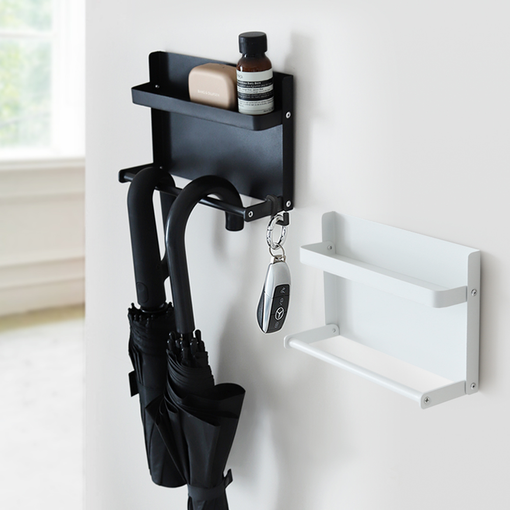 현관 철제 자석 접이식 듀얼 선반 우산꽂이 우산 거치대 전용홀더 포함 마그넷