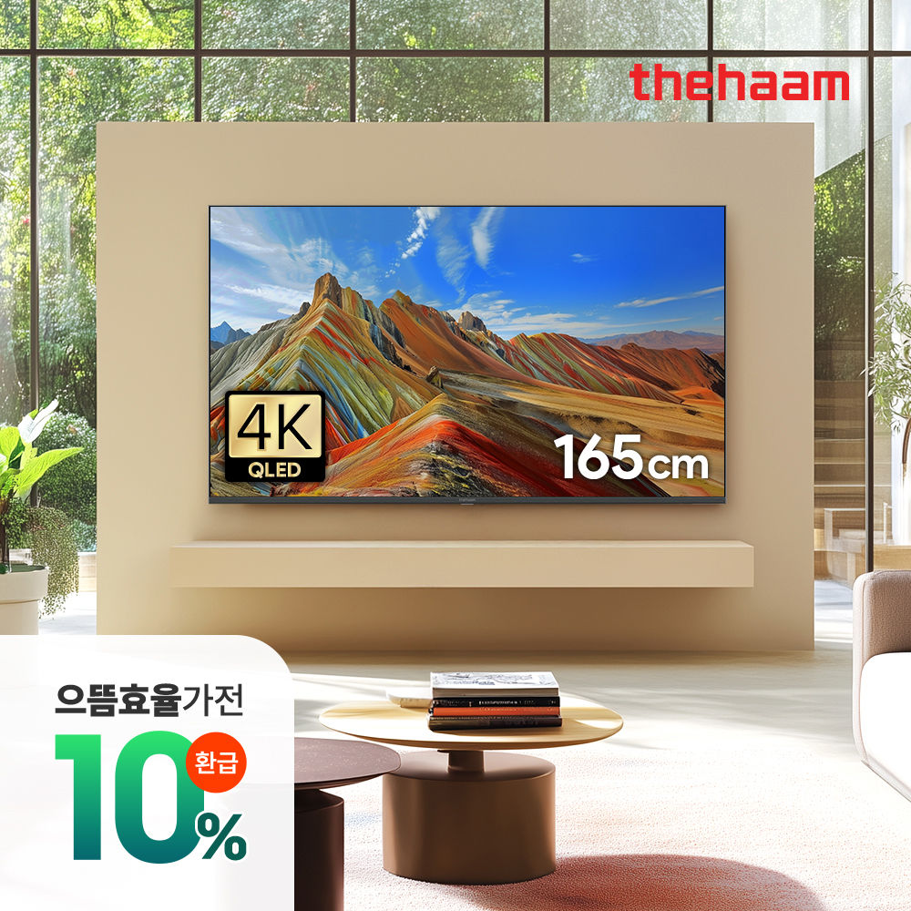 더함 스마트 티비 165cm(65인치)TV, QLED PRO 게이밍, 상하벽걸이 전문기사설치