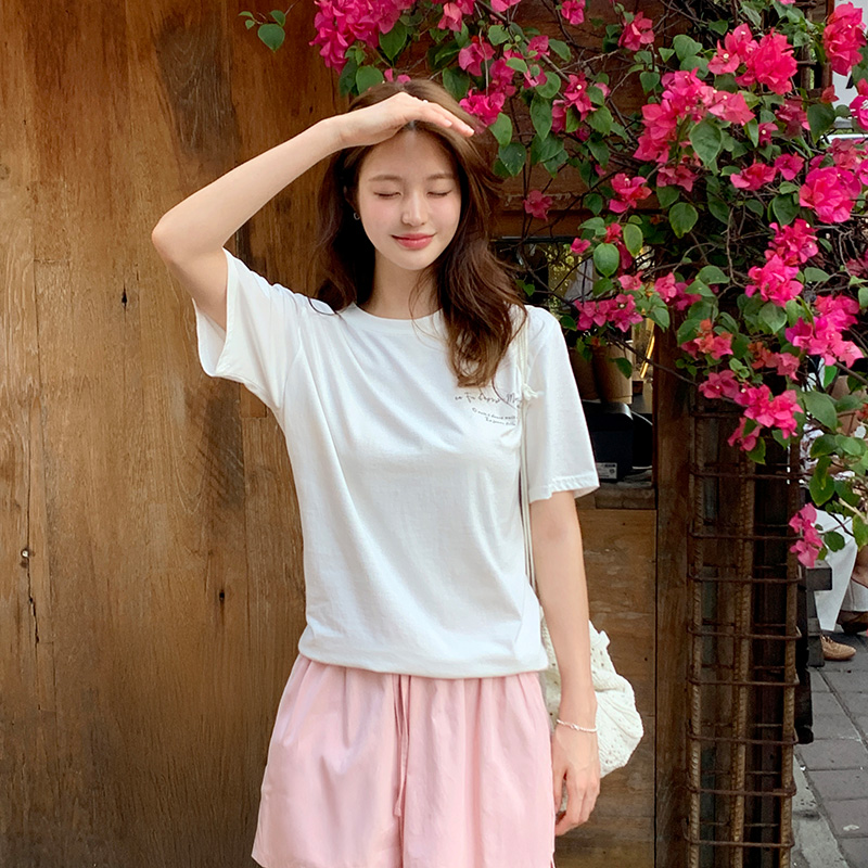 로즈 프린팅 루즈핏 코튼 반팔 티셔츠 ts4604 - 상세 이미지 2
