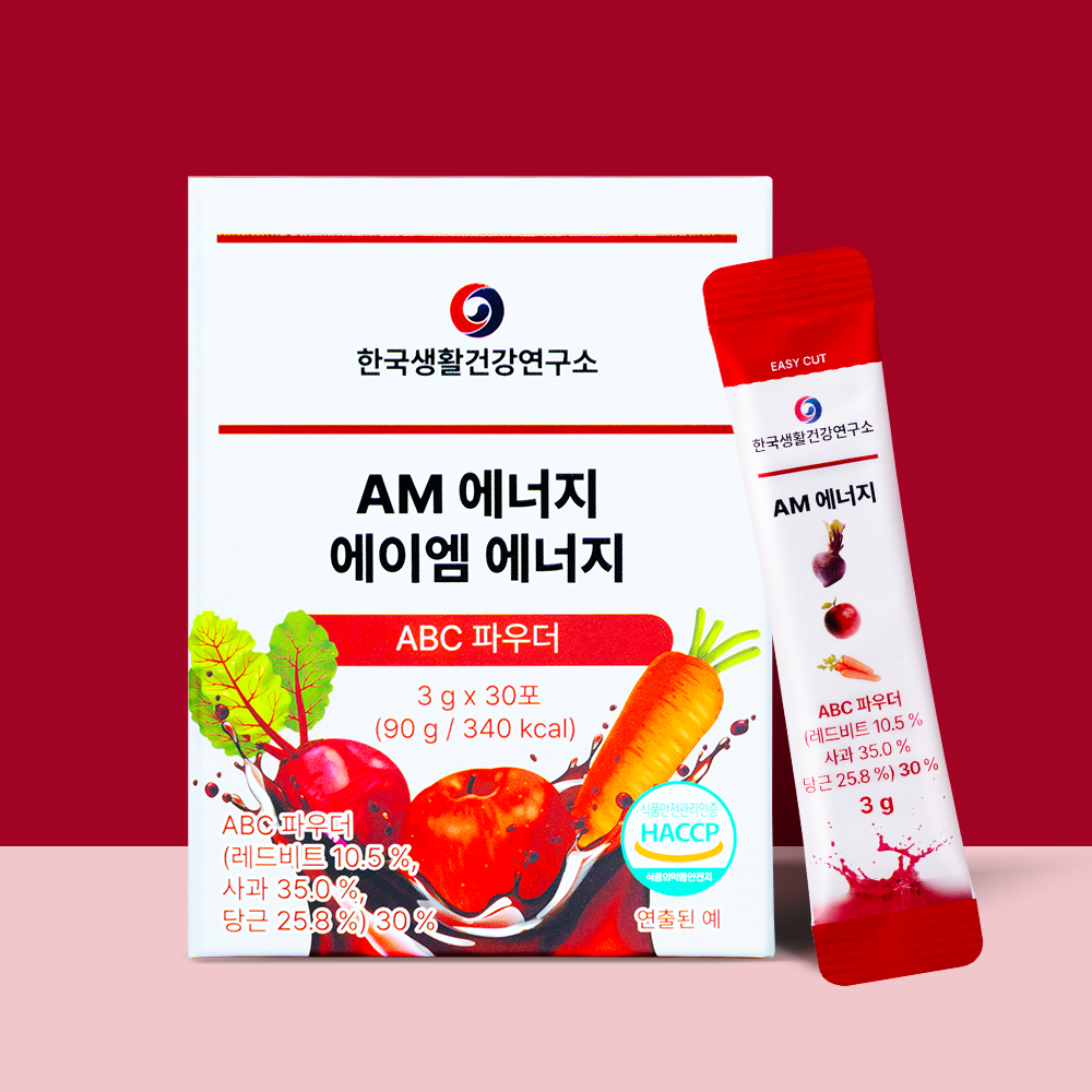 ABC쥬스 분말 AM에너지 멀티비타민 아침루틴 비타민 B·C 믹스베리맛 30포, 1개 - 상품 이미지