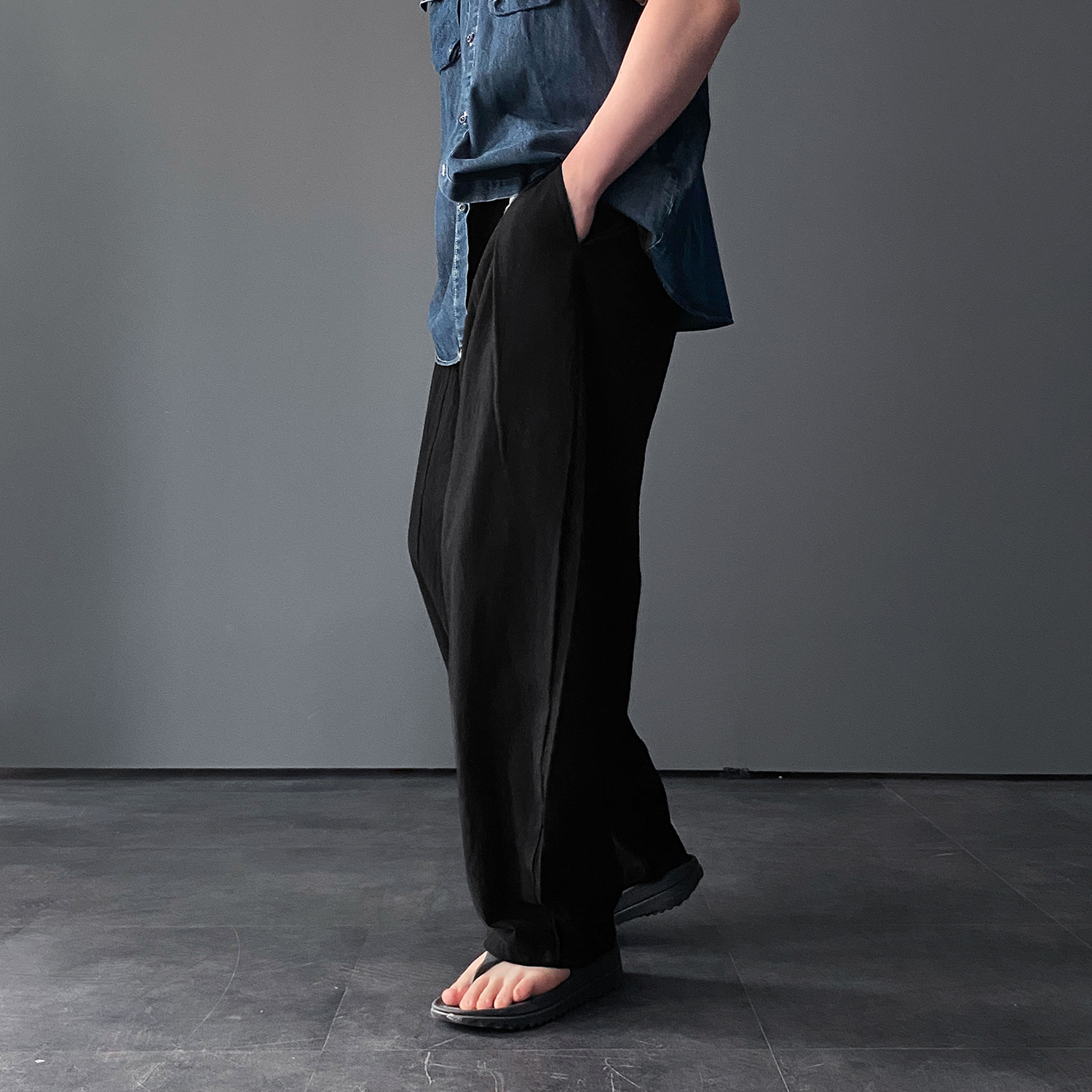 벌룬팬츠 남자린넨바지 남자마바지 여름긴바지 - 상세 이미지 4