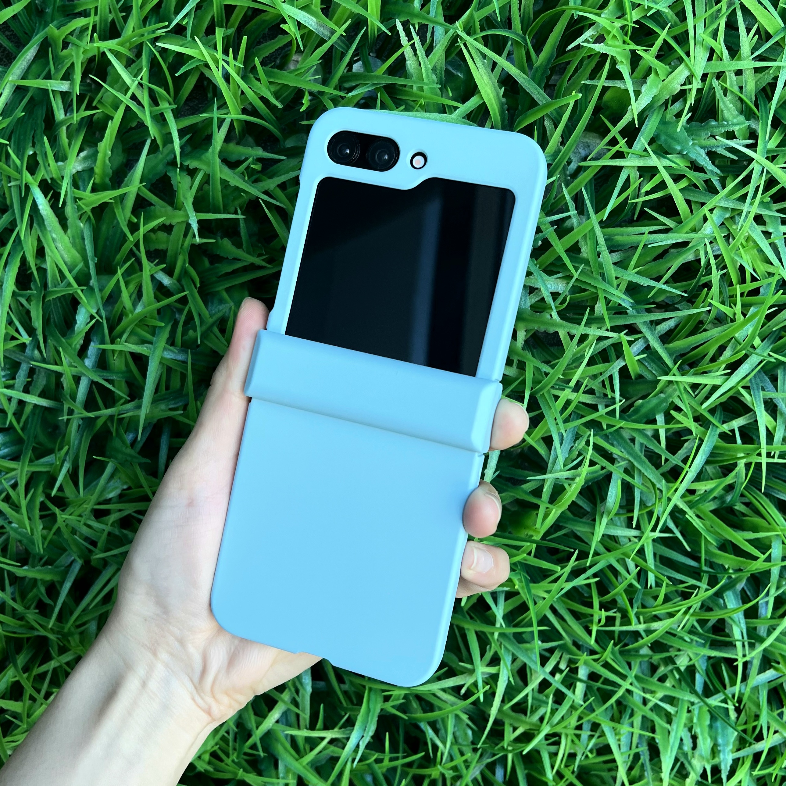 힌지보호 케이스 하드 범퍼 슬림 풀커버 카메라보호 지플립 스카이 블루, 갤럭시Z 플립5 - 상품 이미지