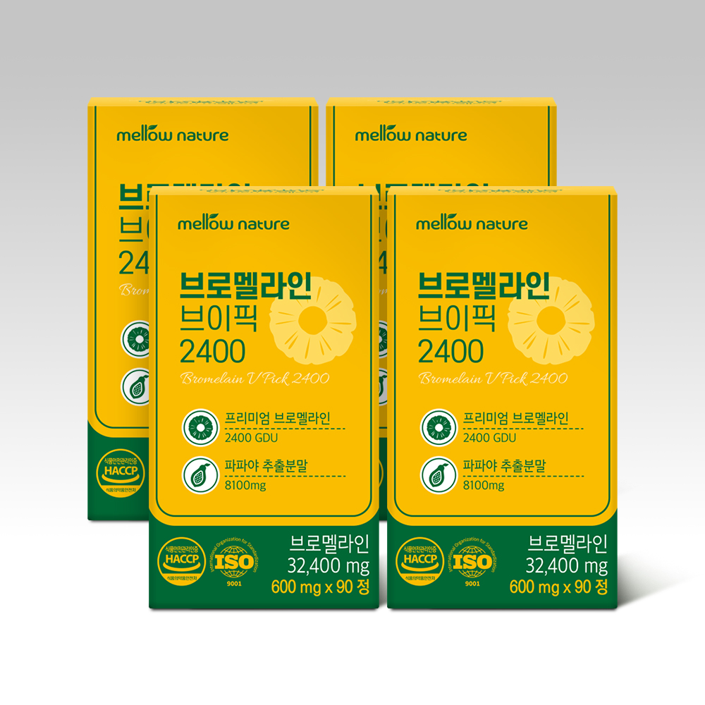 브로멜라인 브이픽 2400GDU 칼륨 파파인 파파야 파인애플 4박스 - 상품 이미지