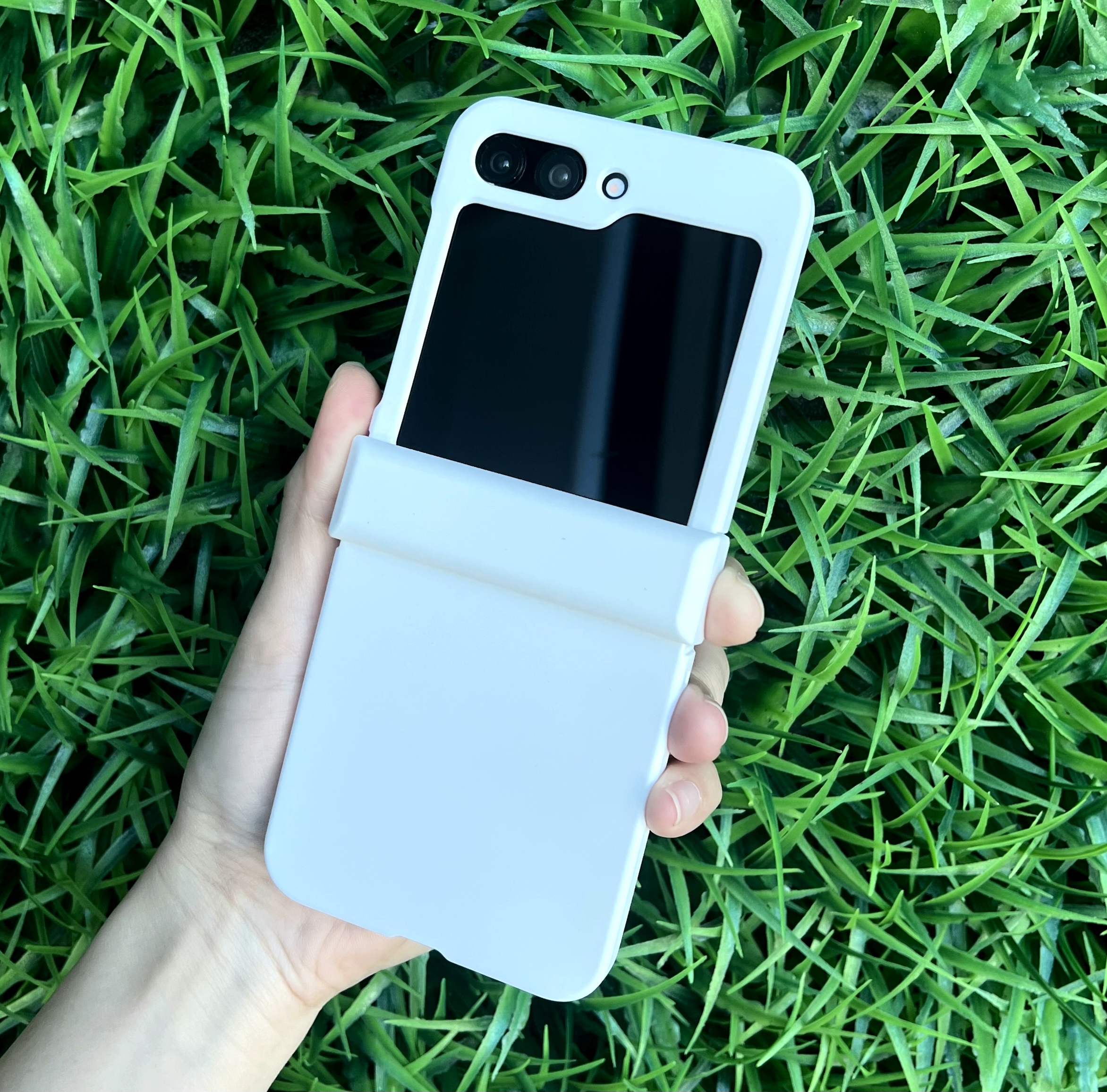 힌지보호 케이스 하드 범퍼 슬림 풀커버 카메라보호 지플립 화이트, 갤럭시Z 플립5 - 상품 이미지