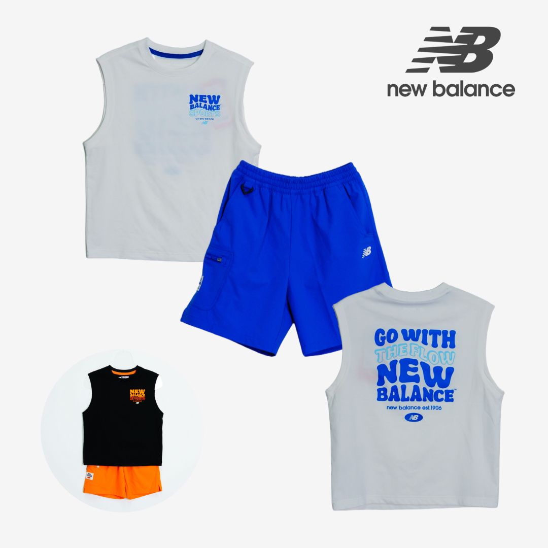 뉴발란스 키즈 여아 남아 스탠다드 핏 슬리브리스 상하의세트 셋업
