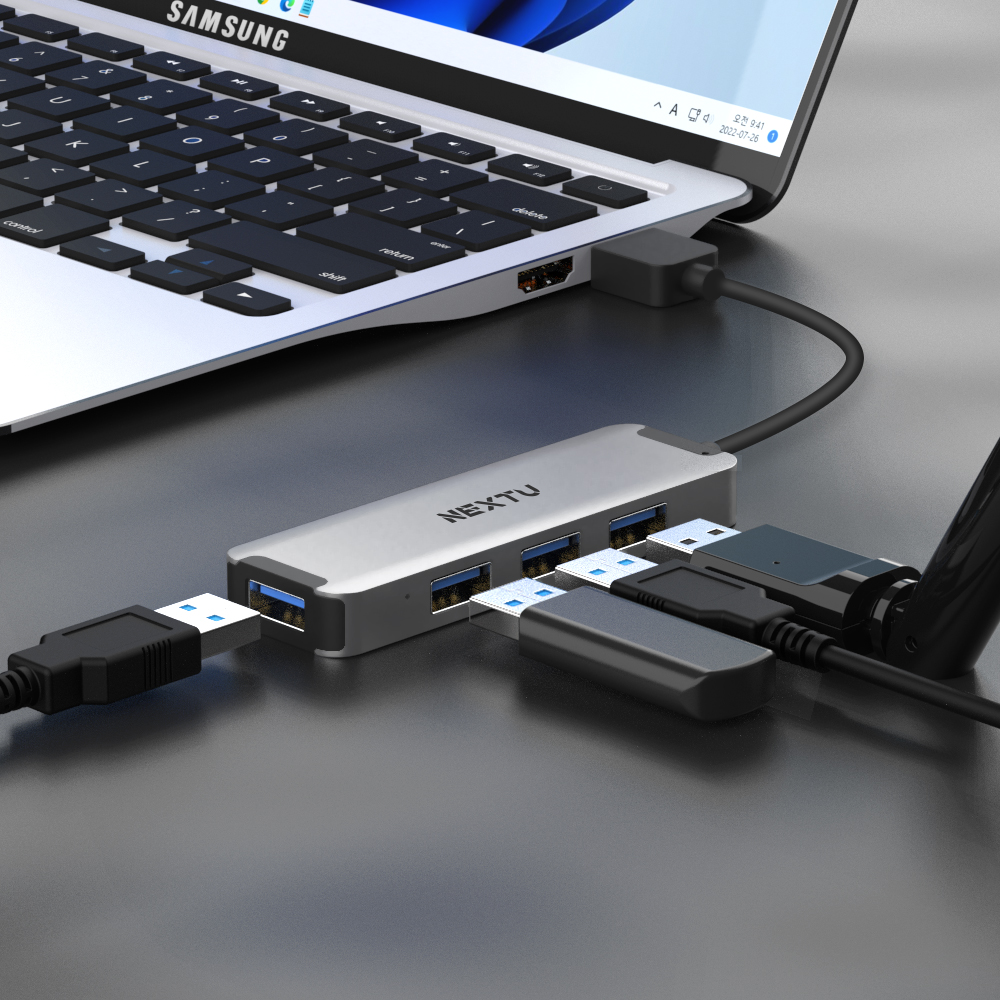 넥스트유 USB 2.0 포트 A타입 C타입 젠더 허브 PC 노트북 맥북 PD 충전 - 상세 이미지 2