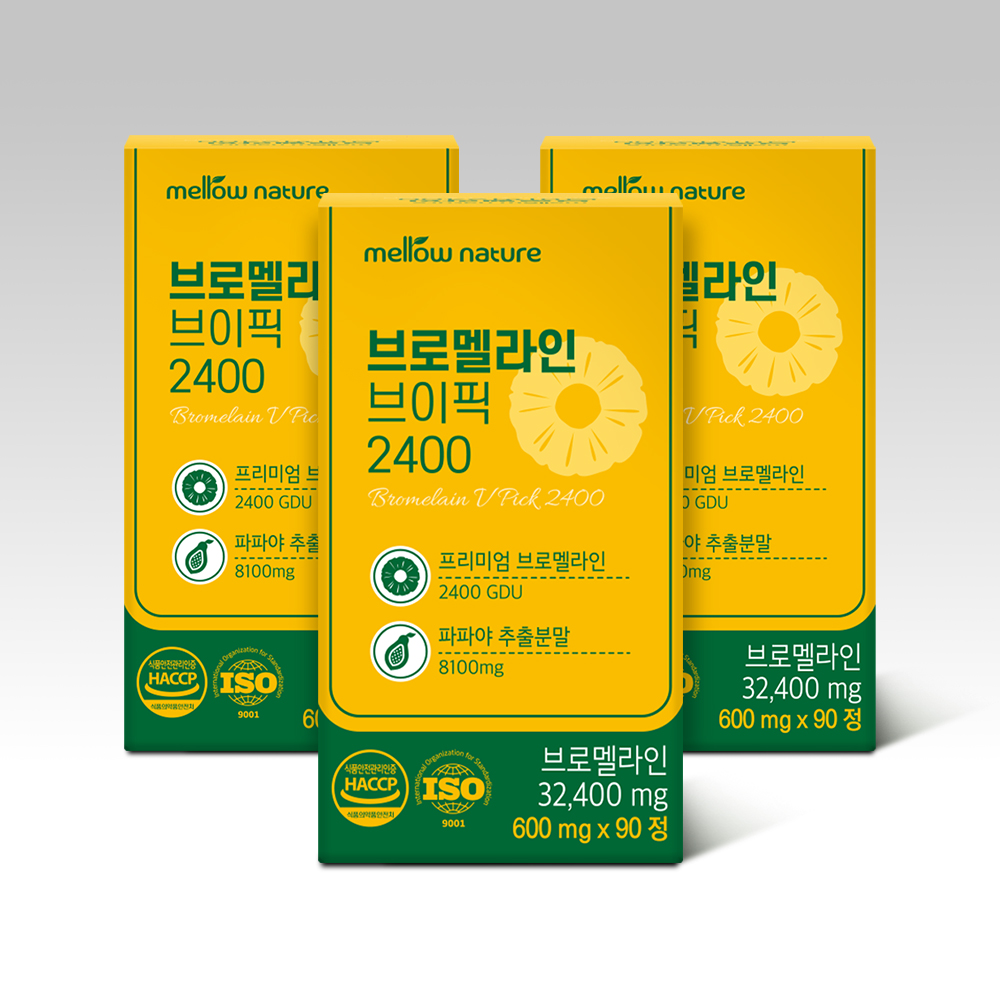 브로멜라인 브이픽 2400GDU 칼륨 파파인 파파야 파인애플 3박스 - 상품 이미지