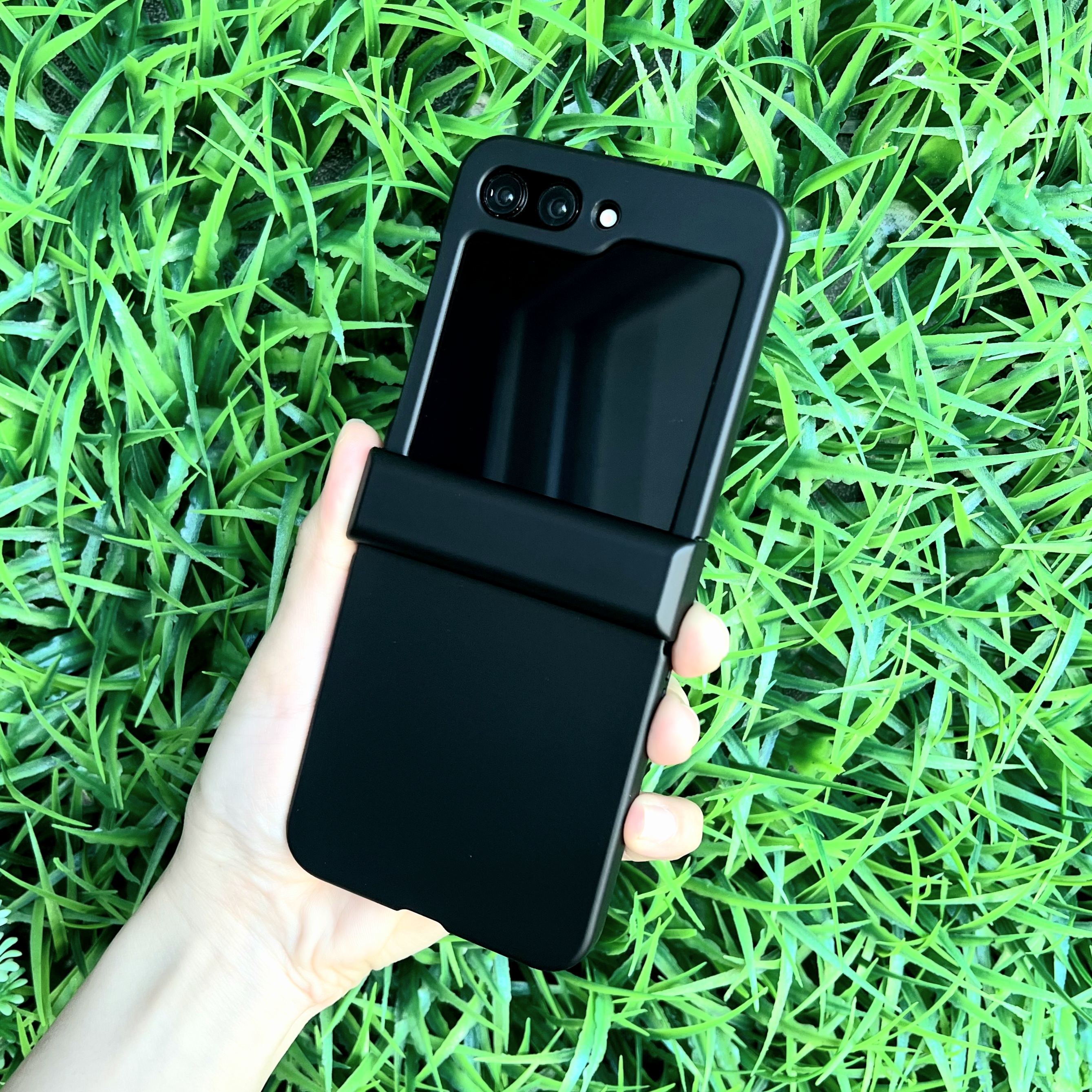 힌지보호 케이스 하드 범퍼 슬림 풀커버 카메라보호 지플립 블랙, 갤럭시Z 플립5 - 상품 이미지