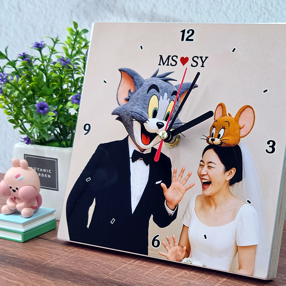 무소음 포토시계 아기방 집들이 시계 개업선물 거실인테리어소품 원형 S - 상세 이미지 4