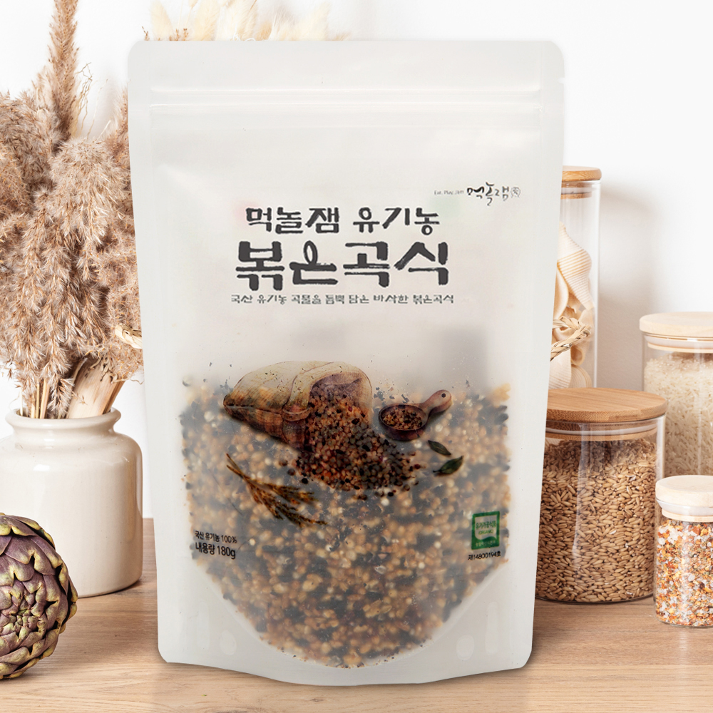 국산 유기농 볶은 곡식 180g 통 곡물 후레이크 현미 시리얼 - 메인 이미지