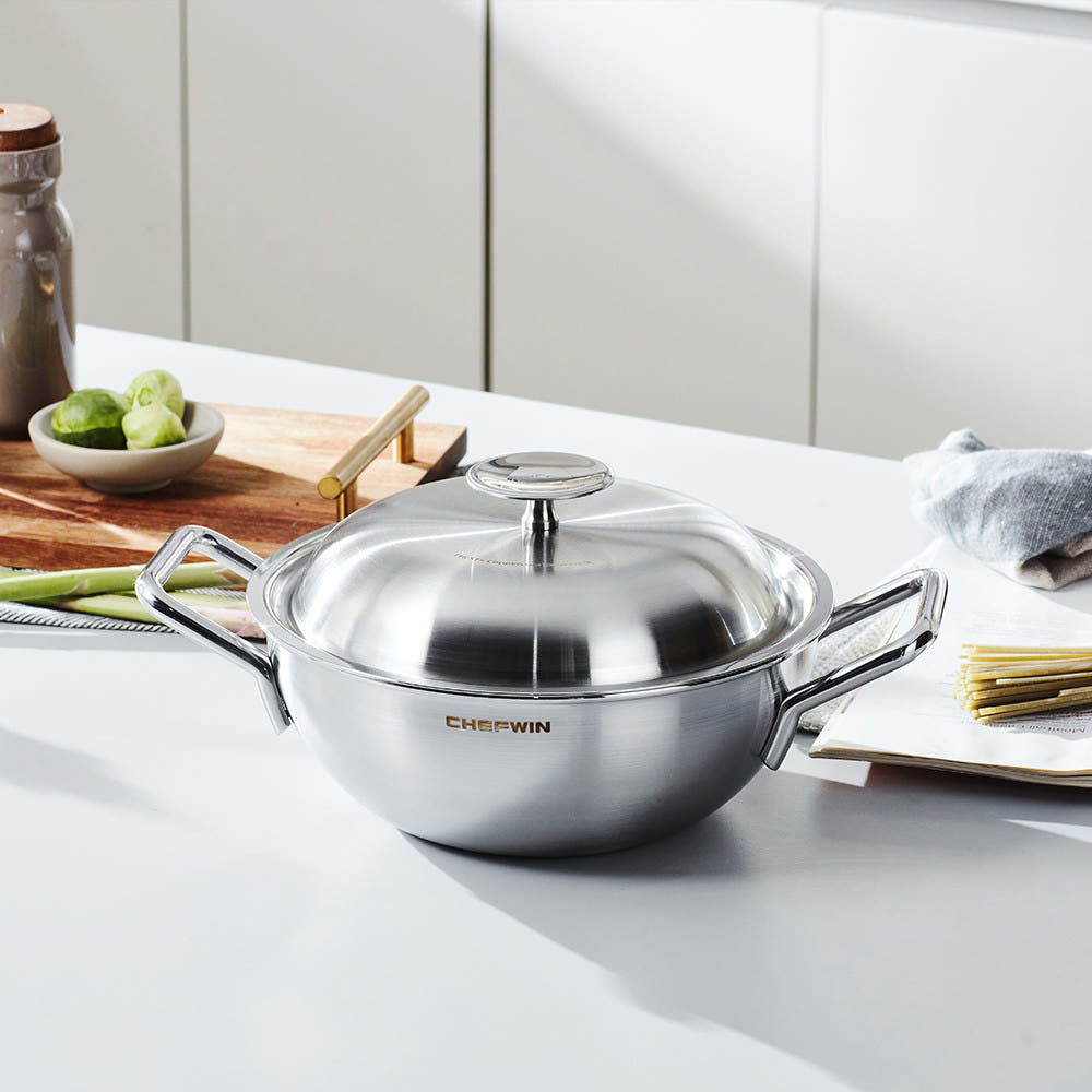 쉐프윈 316STS 커퍼코어 통5중 스텐 양수웍 22cm