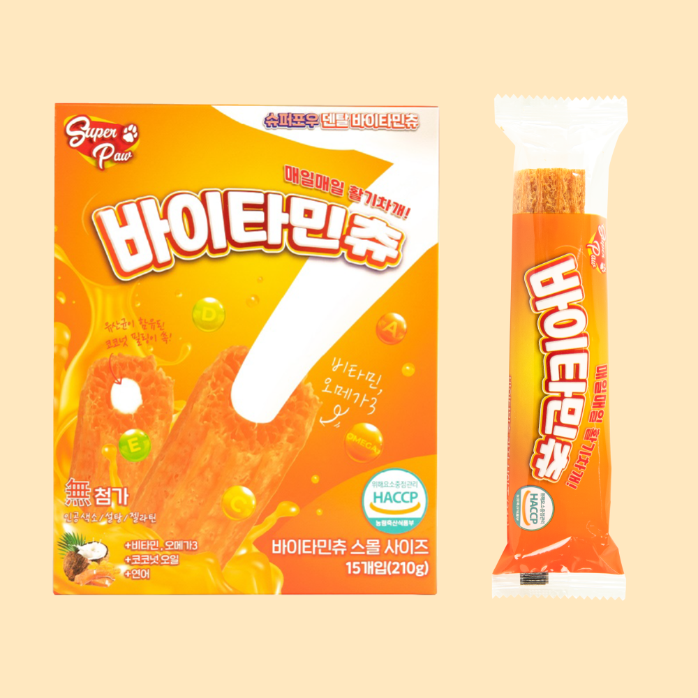 (1박스) 슈퍼포우 덴탈껌 S 코스트코 입점 강아지껌 치석제거 개껌 바이타민츄, S(중형), 1개