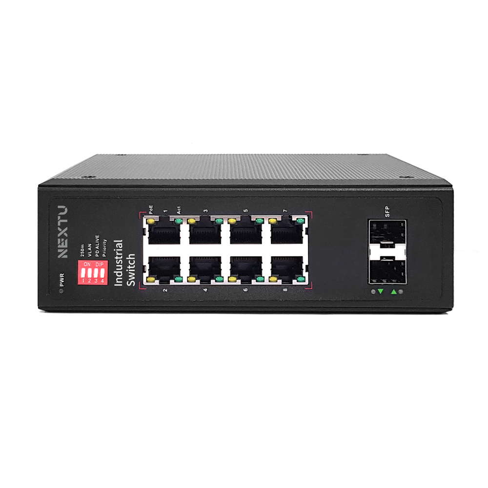 넥스트유 산업용 POE 8포트 기가 스위칭허브 POE8020GDT - 상품 이미지