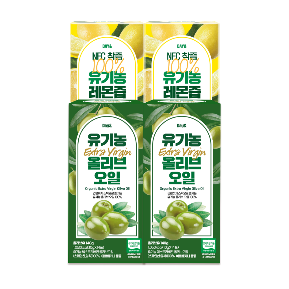 데이앤 올레샷 유기농 엑스트라버진 올리브오일레몬즙 420ml, 2개