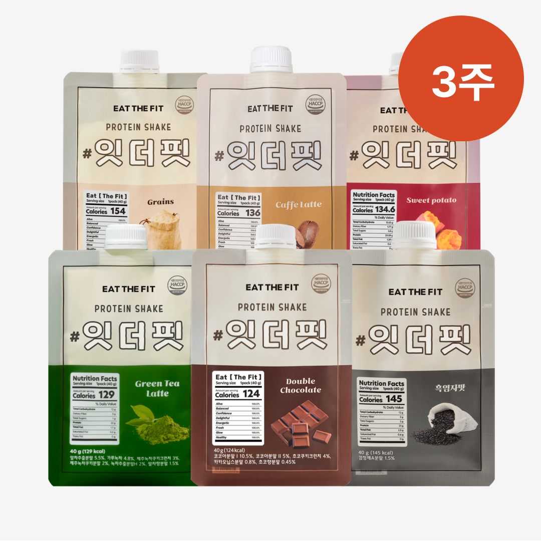 잇더핏 식사대용 단백질 쉐이크 한끼 파우치 3주플랜 21팩