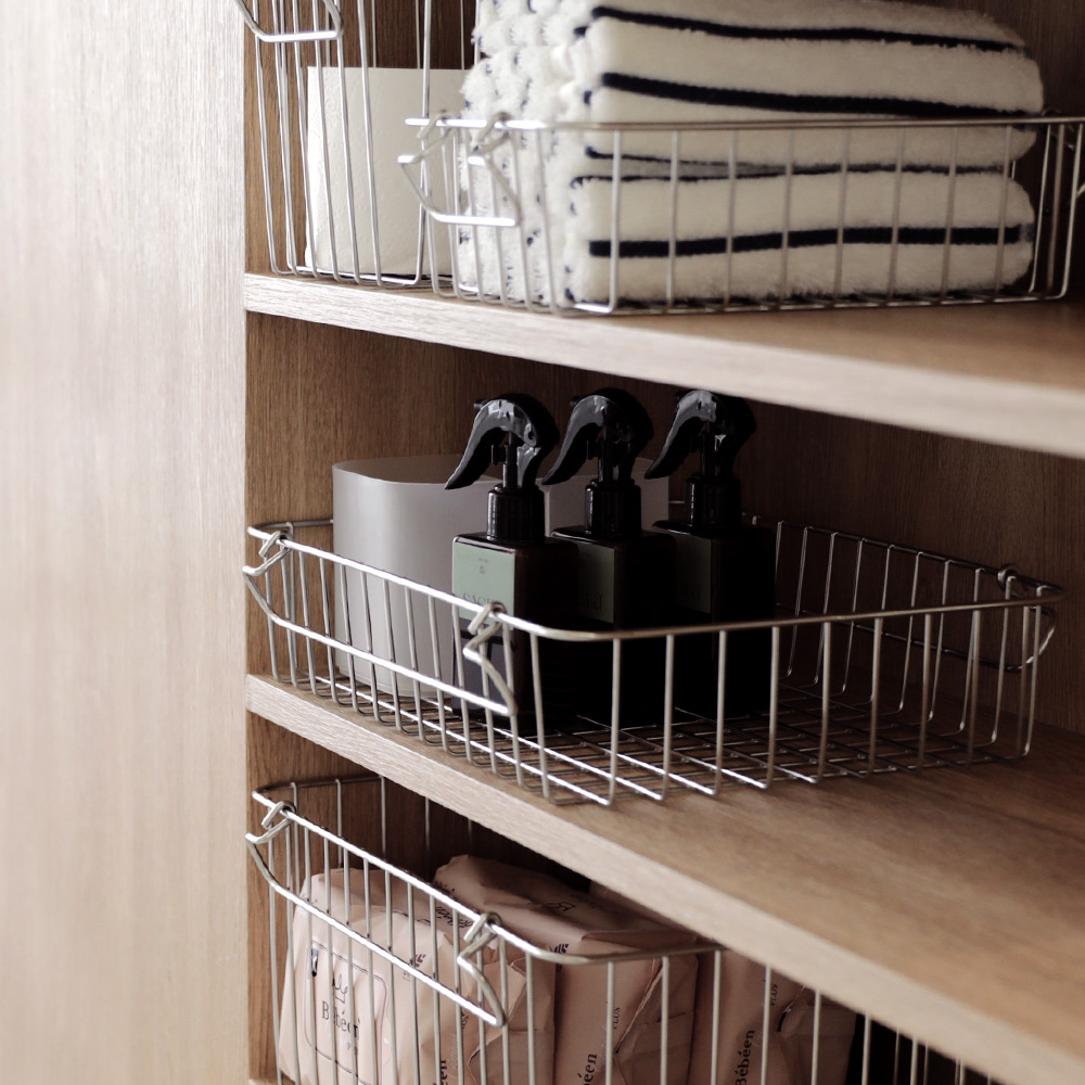 스틸렌 304올스텐 다용도 와이어 바스켓 수납바구니 펜트리 주방정리 소품 수납함 4size