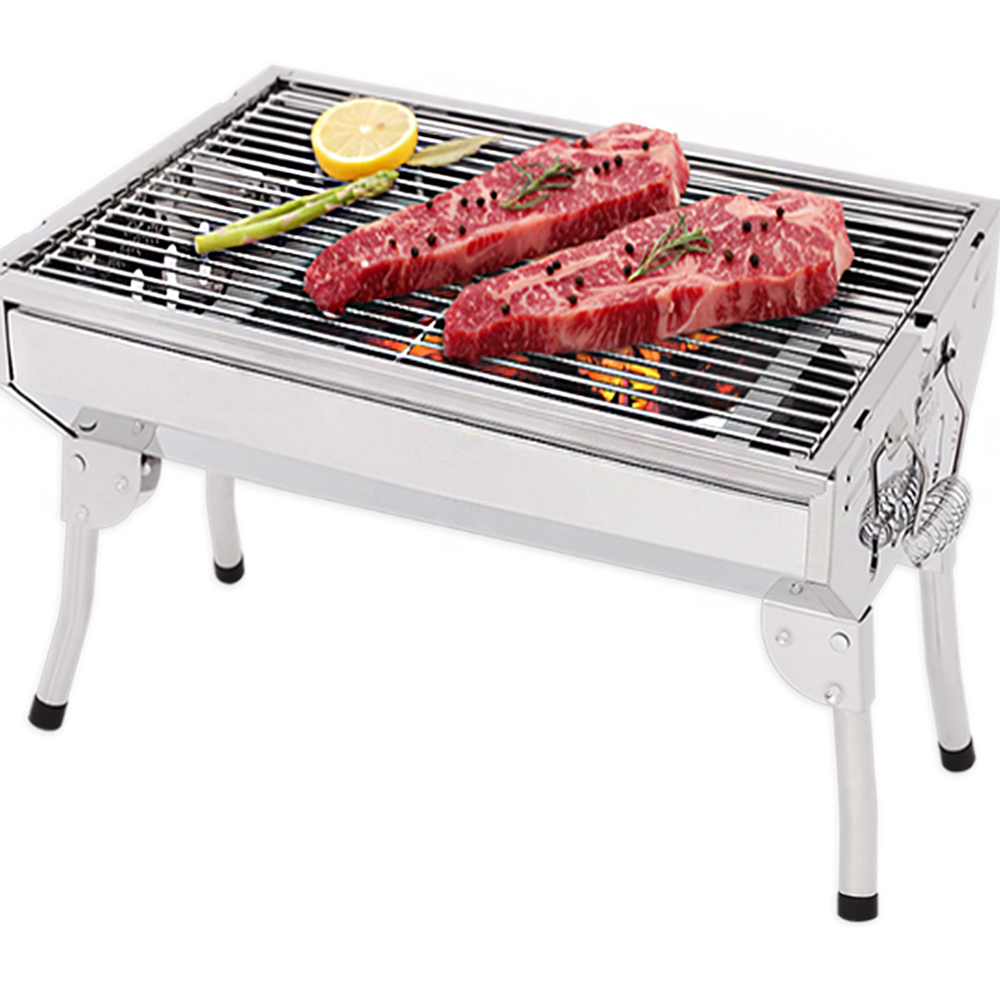 꾸버스 포터블 M 바베큐그릴 숯통포함 사각 캠핑 숯불 접이식 휴대용 BBQ 화로대 스텐석쇠