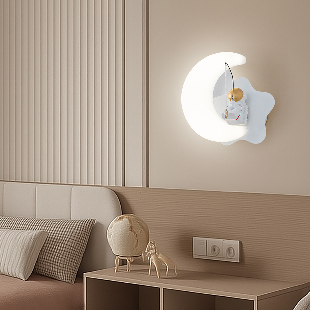 LED 키즈 인테리어 조명 우주인 벽등 아이방 무드등 피싱 문스타 7W - 상품 이미지