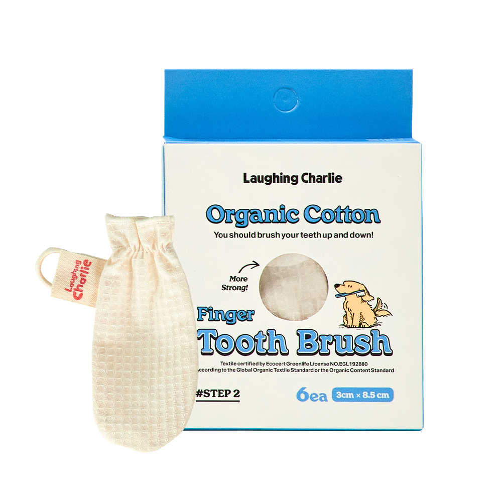 래핑찰리 구강관리 치석제거 강아지 코튼 손가락 칫솔 STEP2 (6개입)