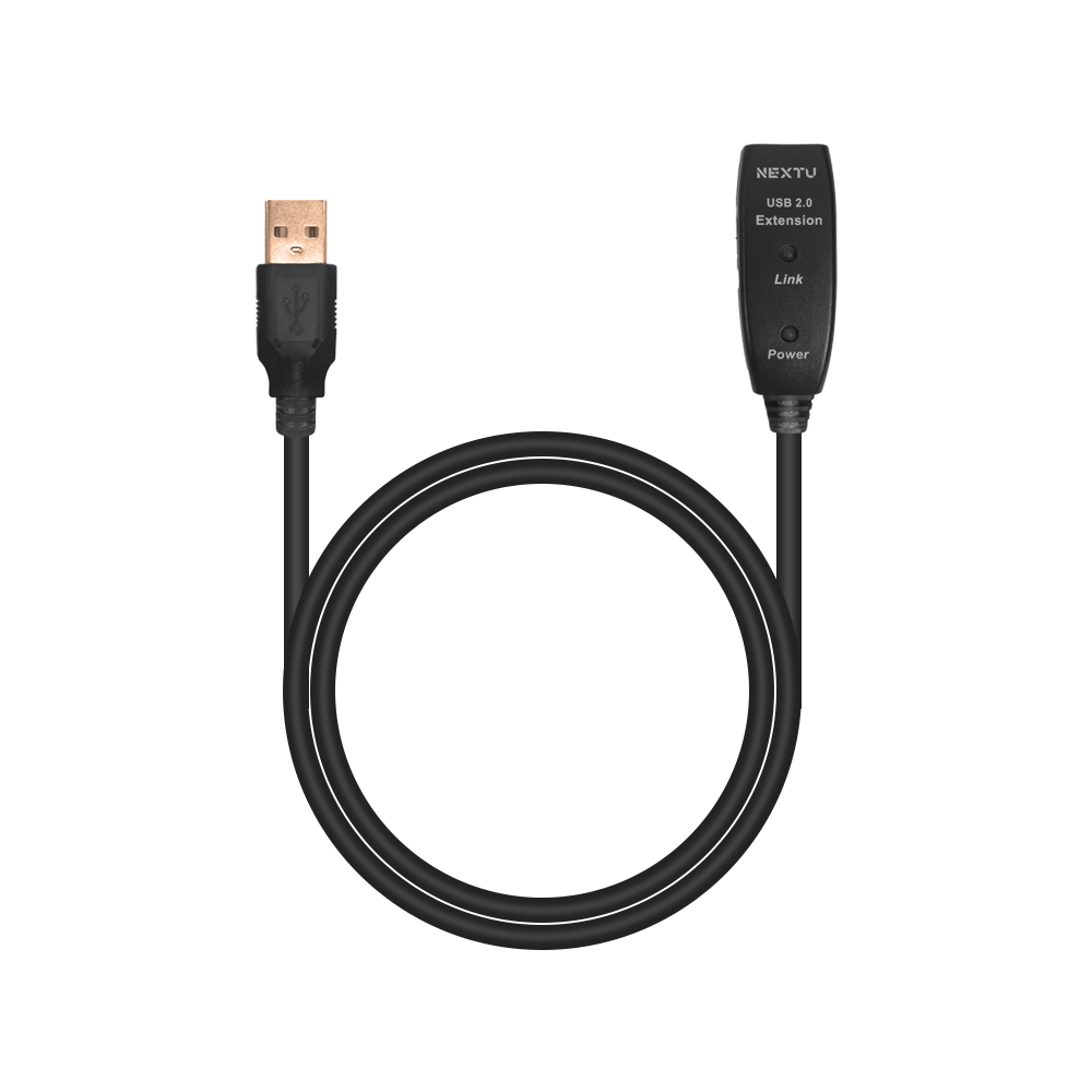 넥스트유 USB 2.0 리피터 무전원 거리 연장 케이블 10m, 1개 - 상품 이미지