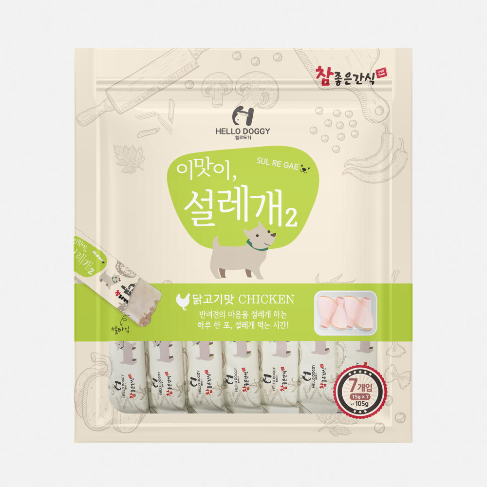 헬로도기 설레개2 강아지캔 강아지죽 스프 짜먹는 간식 7p 북어, 105g, 1개 이미지 6