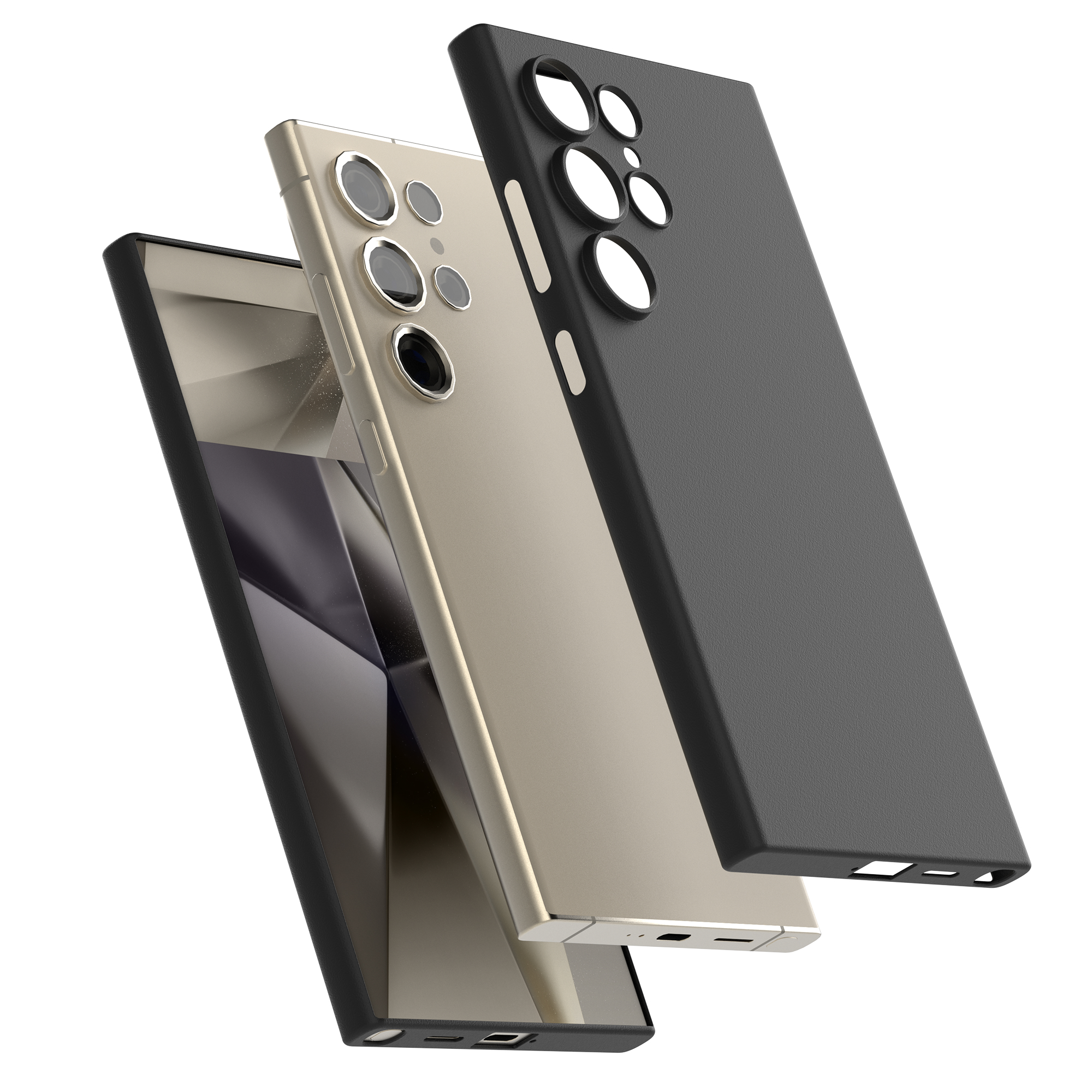 고스트핏 투명헨드폰케이스 변색없는케이스 생폰케이스 블랙, 갤럭시S24 울트라 - 상품 이미지