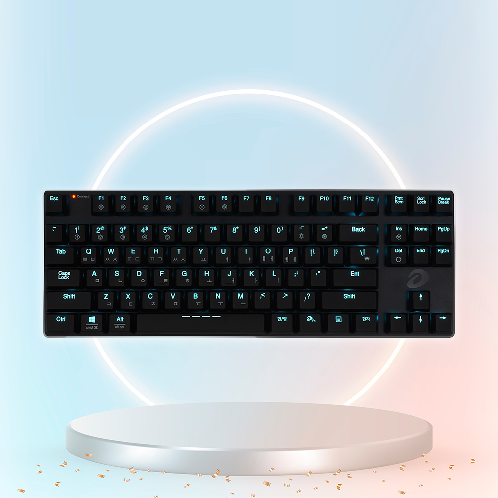 [국내정발] 다얼유 EK820 블루투스 겸용 슬림 LED 기계식 키보드 블랙 청축