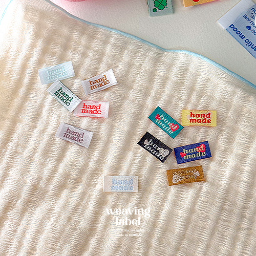 (10개)직조라벨 블링 핸드메이드라벨 실크 헤어핀 미니 머리띠 웨딩소품 코사지 악세사리