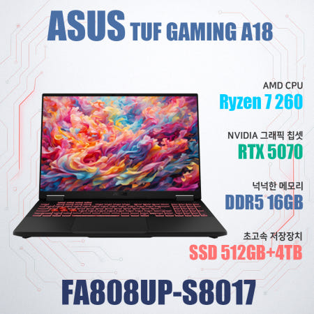 ASUS TUF Gaming A18 FA808UP-S8017/NVMe SSD 4TB 추가/WIN11설치