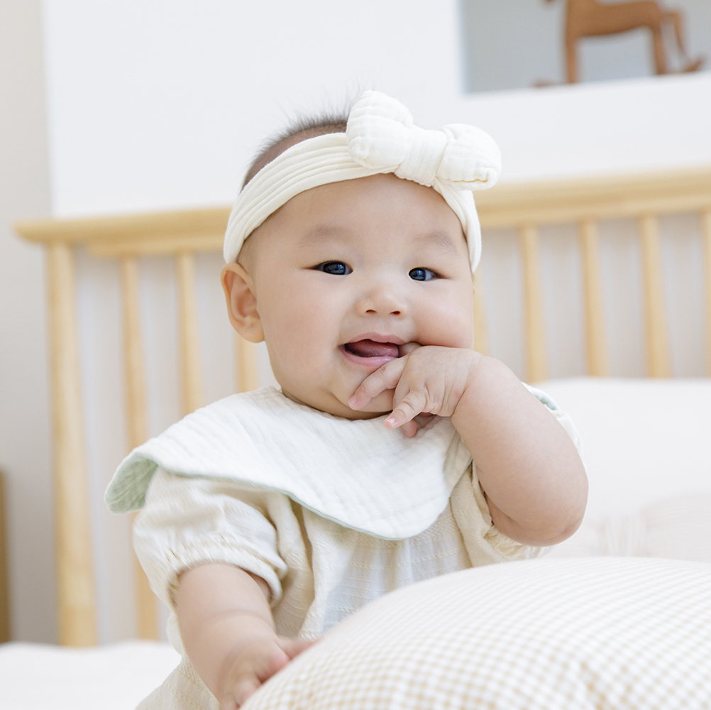 6중거즈 턱받이 양면 롤링 360도 신생아 아기 빕 침받이 순면