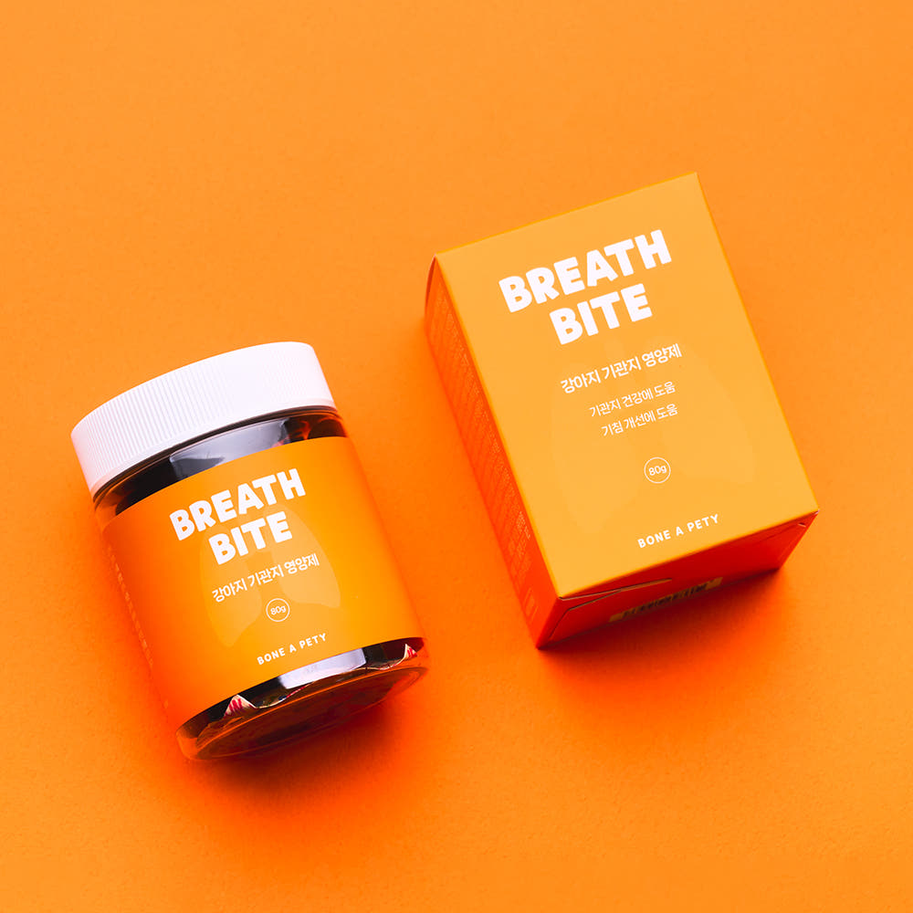 강아지 기관지 협착증 영양제 기침 관리 브레스바이트 노령견 영양제 80g, 1개