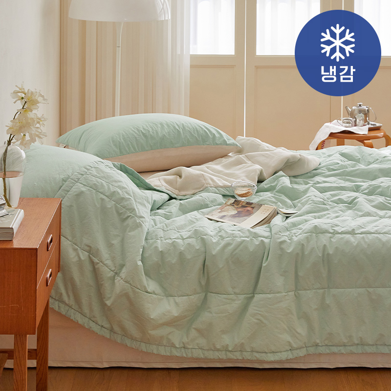 마틸라 [풍기인견X고밀도면] 천연냉감 썸머호텔 여름 차렵 이불패드세트 SS