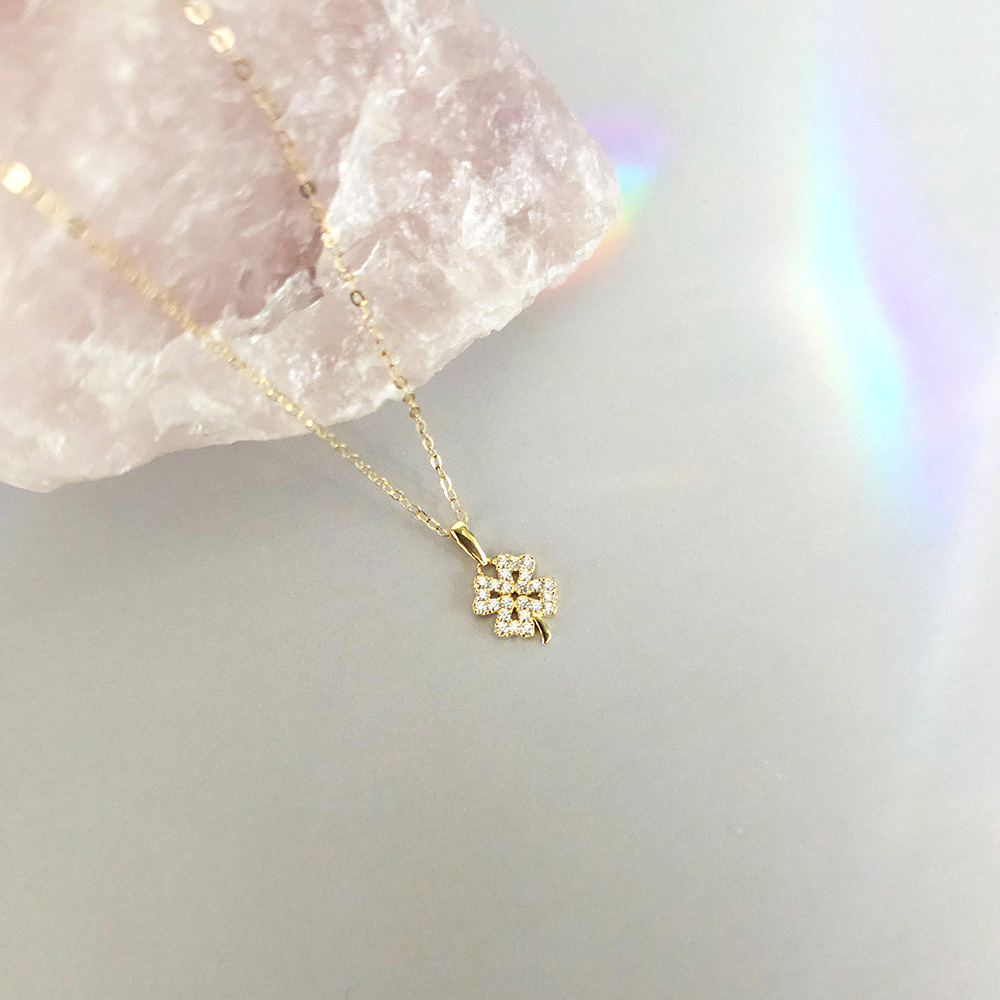 14k 크로바 목걸이 연장줄 크로버 목걸이 클로바 목걸이 클로버 로즈 골드 - 상세 이미지 3