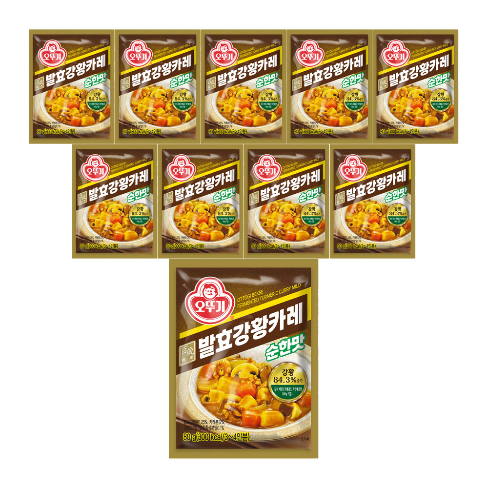 오뚜기 백세발효강황카레 순한맛, 80g, 10개