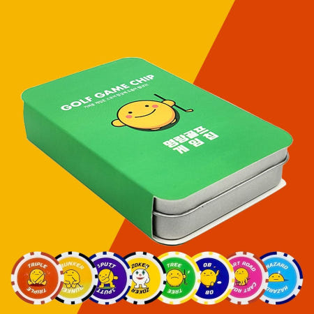 케이지디 캐디필수품 명랑골프 게임칩 볼마커 8종세트