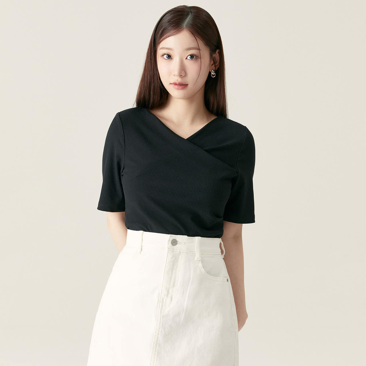 로엠 랩 반팔 티셔츠 RMHWF24R18 - 상세 이미지 2