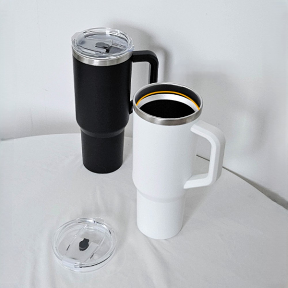 대용량 텀블러 남성 보온 보냉텀블러 사무용 차량용 삘데 손잡이 스텐 1120ml - 상세 이미지 3