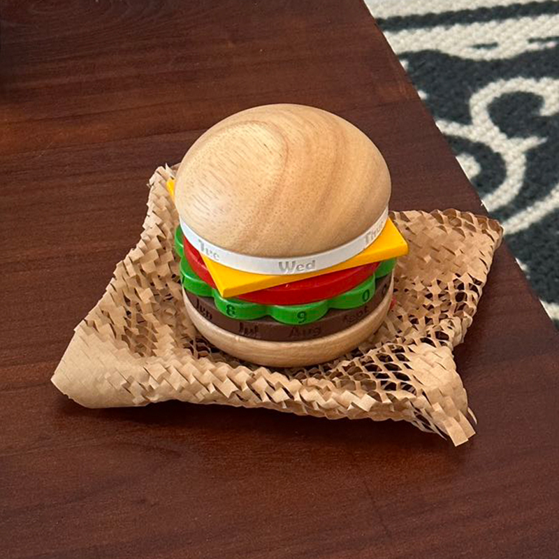 롤린더달력 만년 인테리어 탁상달력 미니어처 사무실 데코 브라운 햄버거 - 상품 이미지
