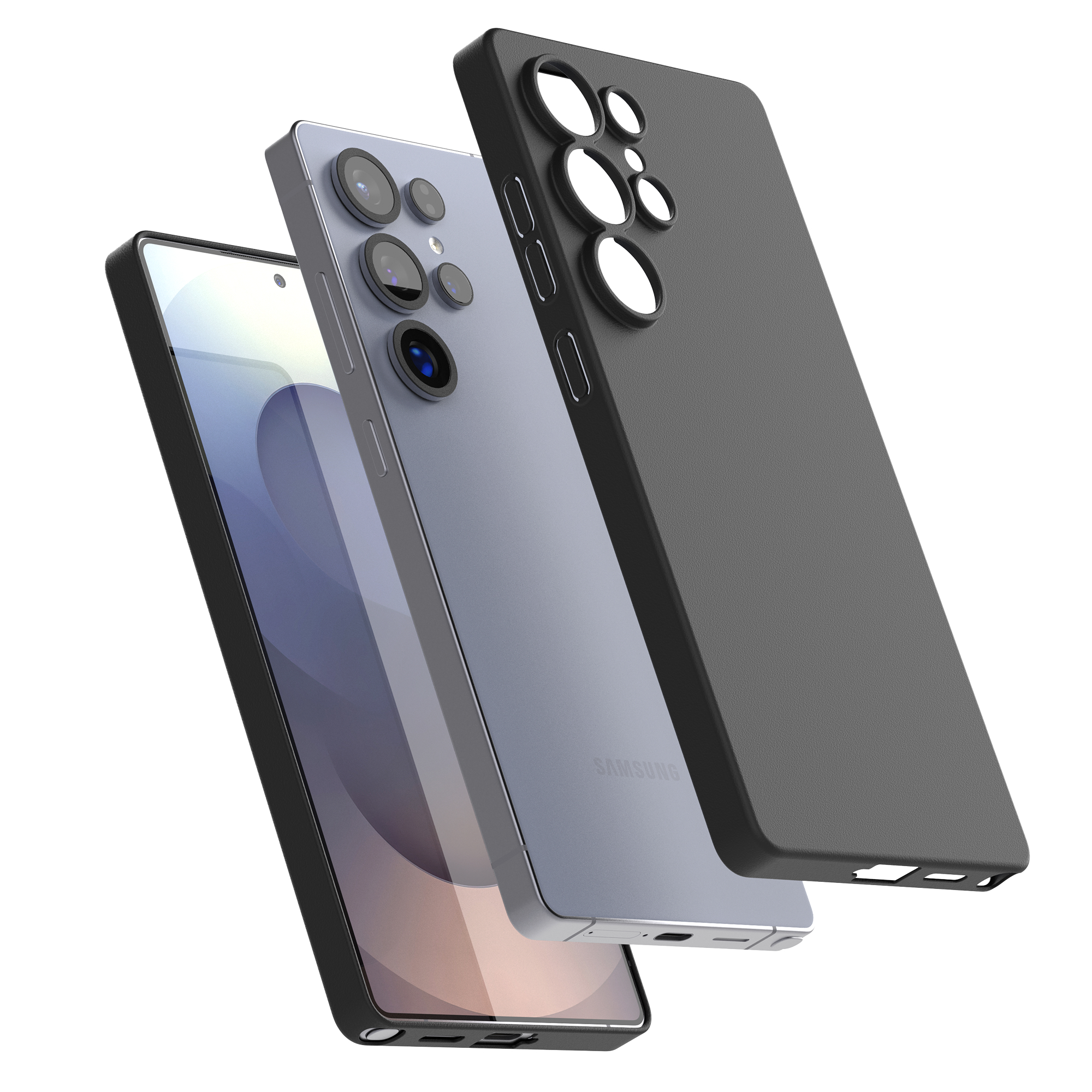 고스트핏 투명헨드폰케이스 변색없는케이스 생폰케이스 블랙, 갤럭시S25 울트라 - 상품 이미지