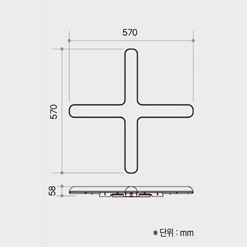 LED 데이온 십자등 전등교체 직관등 플리커프리 방등 60W - 상세 이미지 4