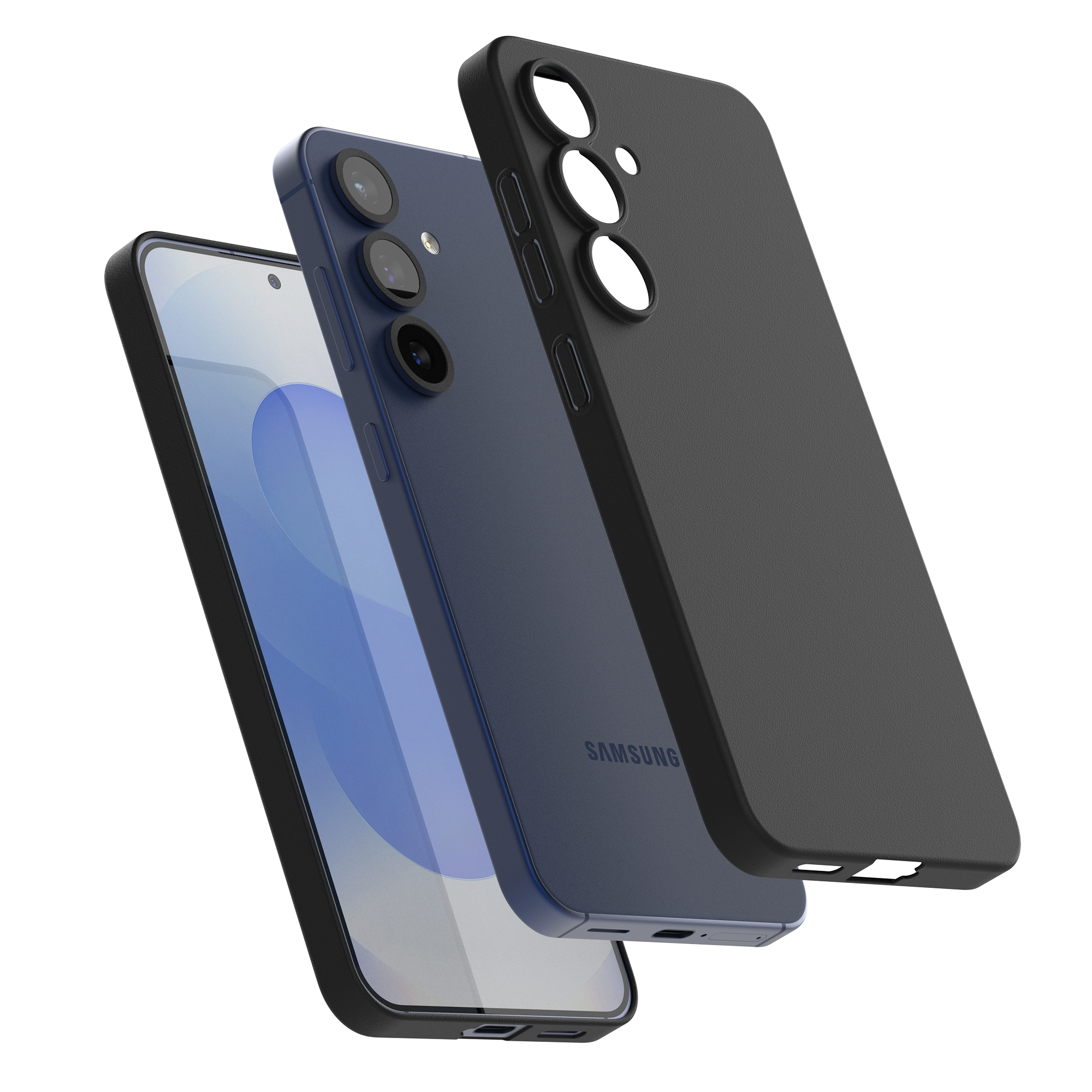 고스트핏 투명헨드폰케이스 변색없는케이스 생폰케이스 블랙, 갤럭시S25 플러스 - 상품 이미지